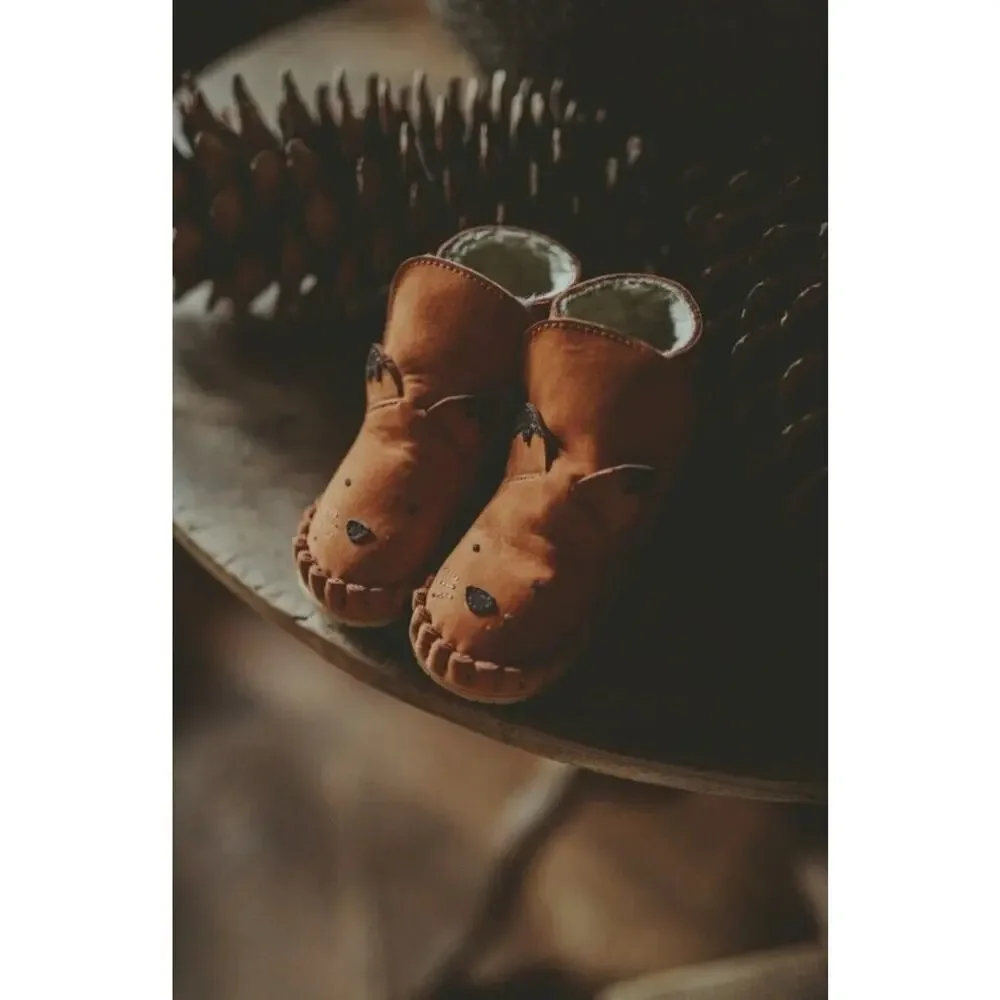 Donsje AMSTERDAM Kapi Classic Booties | FOX | Maple Nubuck‎ Size 0-6months NWOT